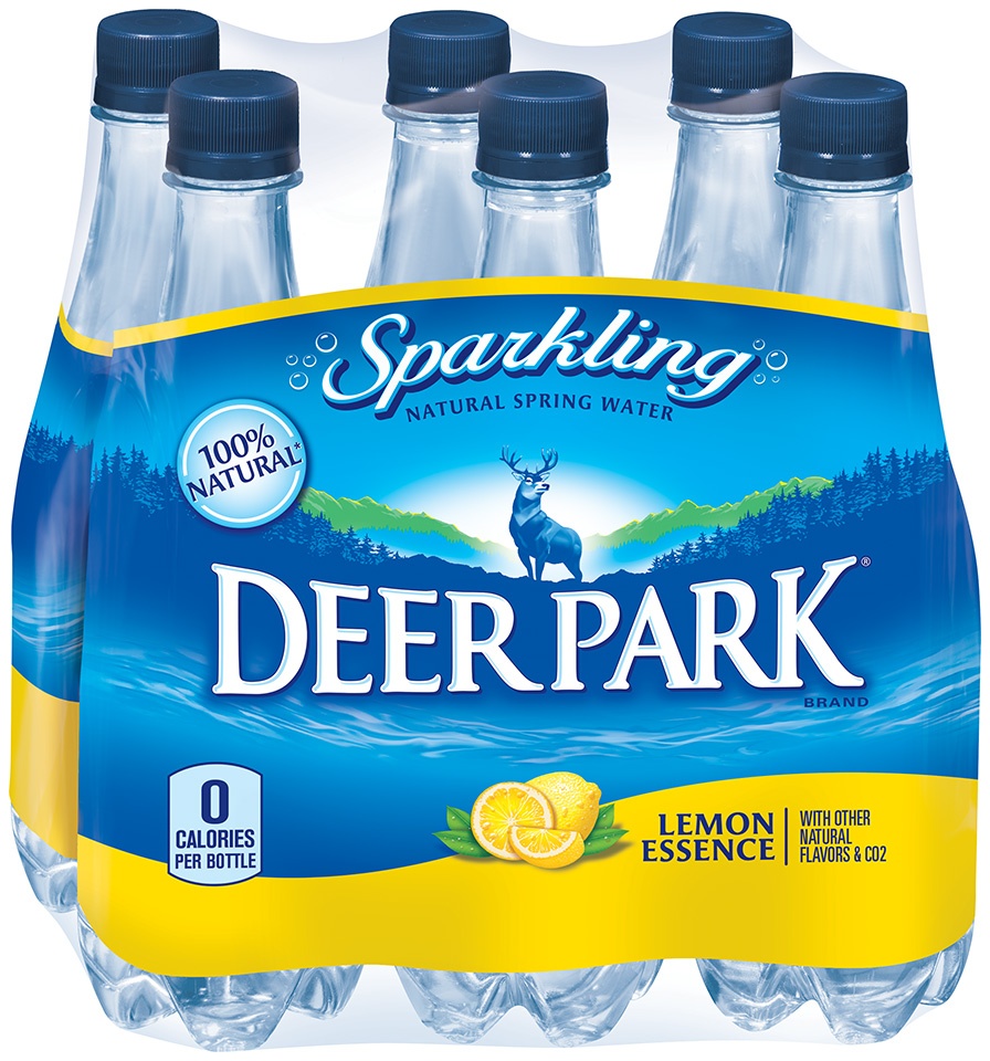 slide 1 of 1, Deer Park Brand Sparkling Natural Spring Water Lemon Bottles, 6 ct; 16.9 fl oz