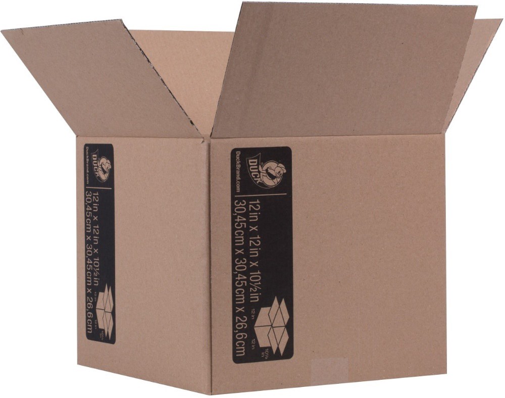 slide 1 of 1, Duck Brown Kraft Moving And Storage Box, 12 in x 12 in x 10.5 in