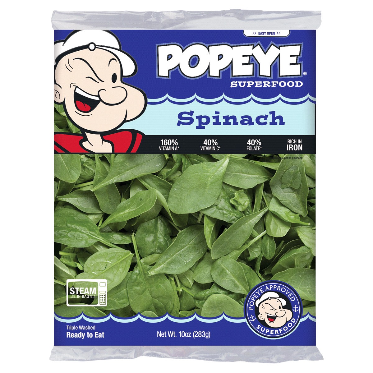 slide 1 of 5, TAYLOR FARMS Popeye Superfood Spinach, 10 oz, 10 oz