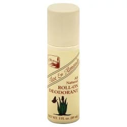 Alvera All Natural Roll-On Deodorant, Aloe and Almonds