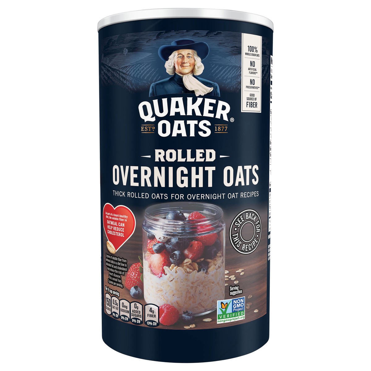 slide 1 of 1, Quaker Overnight Oats Thick Rolled Oats 19 Oz, 19 oz