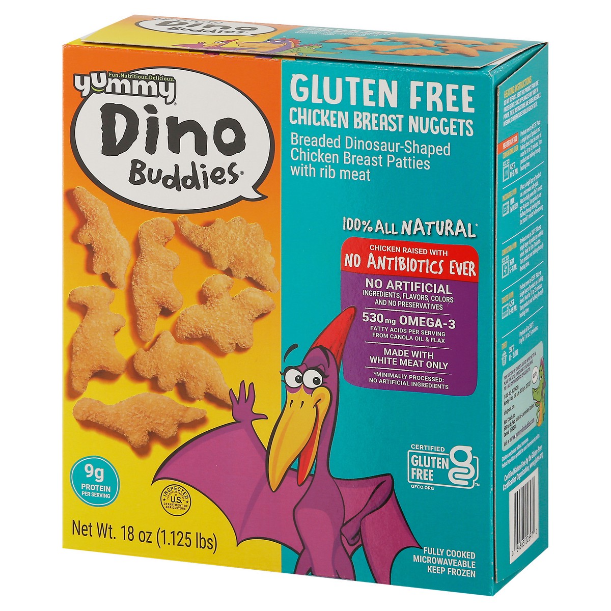 slide 5 of 9, Yummy Gluten Free Dinosaur-Shaped Chicken Breast Nuggets, 18 oz, 18 oz