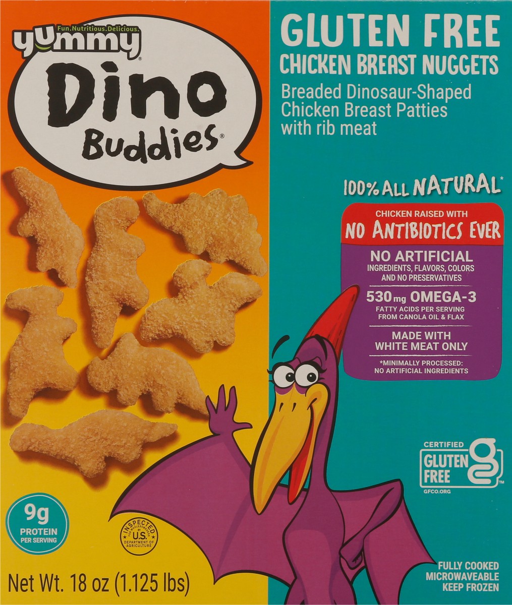 slide 3 of 9, Yummy Gluten Free Dinosaur-Shaped Chicken Breast Nuggets, 18 oz, 18 oz