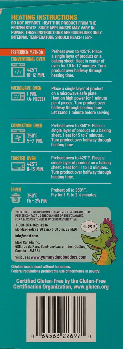 slide 2 of 9, Yummy Gluten Free Dinosaur-Shaped Chicken Breast Nuggets, 18 oz, 18 oz