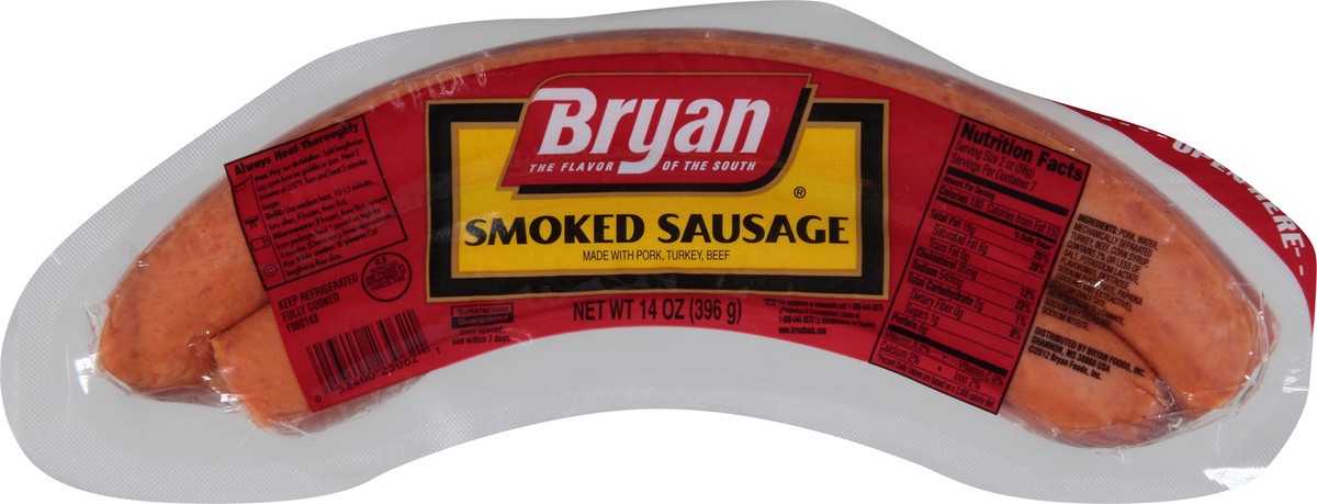 slide 4 of 9, Bryan Fully Cooked Smoked Sausage, 14 oz., 396.89 g