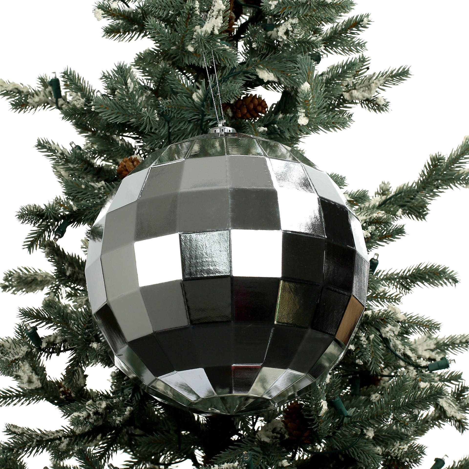 slide 2 of 2, 9.75" Silver Disco Shatterproof Ball Ornament By Ashland, 9.75 in