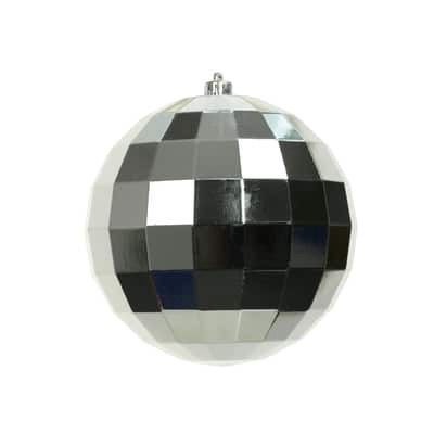 slide 1 of 2, 9.75" Silver Disco Shatterproof Ball Ornament By Ashland, 9.75 in