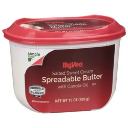 Hy-vee Salted Sweet Cream Spreadable Butter With Canola Oil