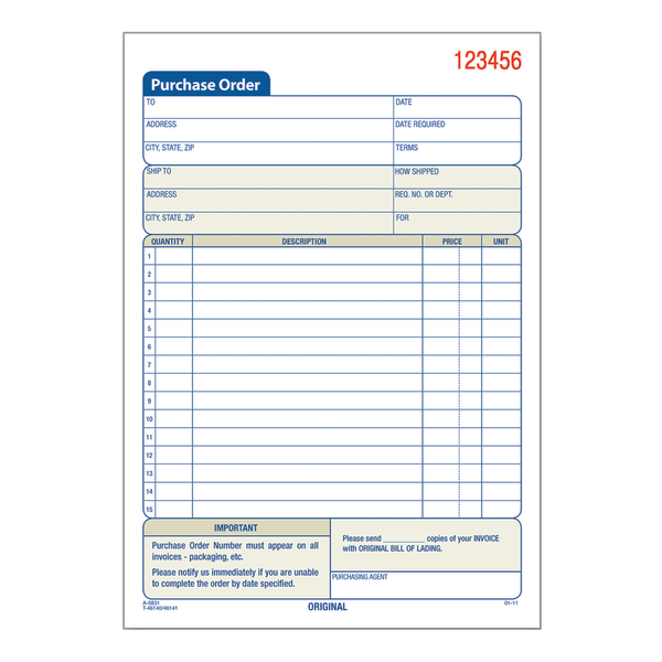 slide 1 of 5, Adams 2-Part Carbonless Purchase Order Book, 1 ct