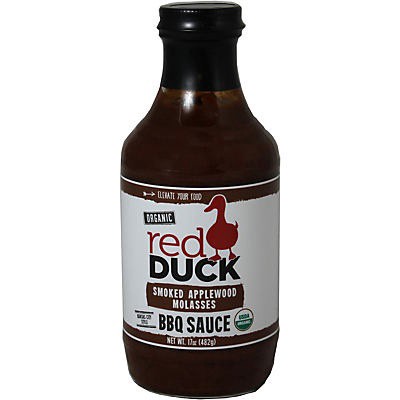 slide 1 of 1, Red Duck Organic Smoked Applewood Molasses BBQ Sauce, 17 oz