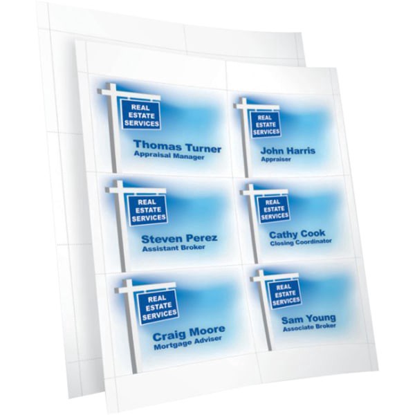 slide 5 of 6, Office Depot Brand Badge Inserts, 3"" X 4"", White, Pack Of 300, 300 ct