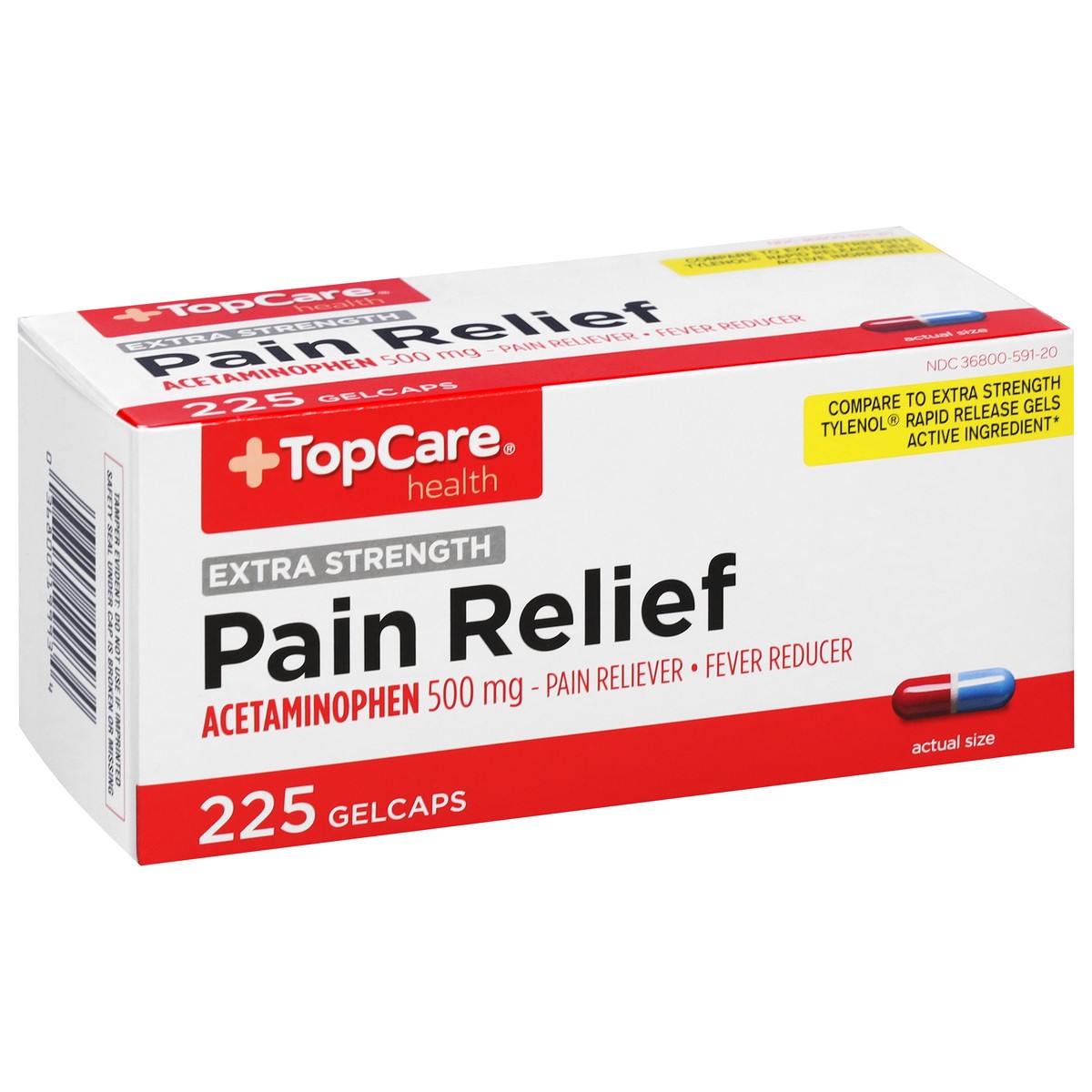 slide 6 of 9, TopCare Health 500 mg Extra Strength Pain Relief 225 Gelcaps, 225 ct