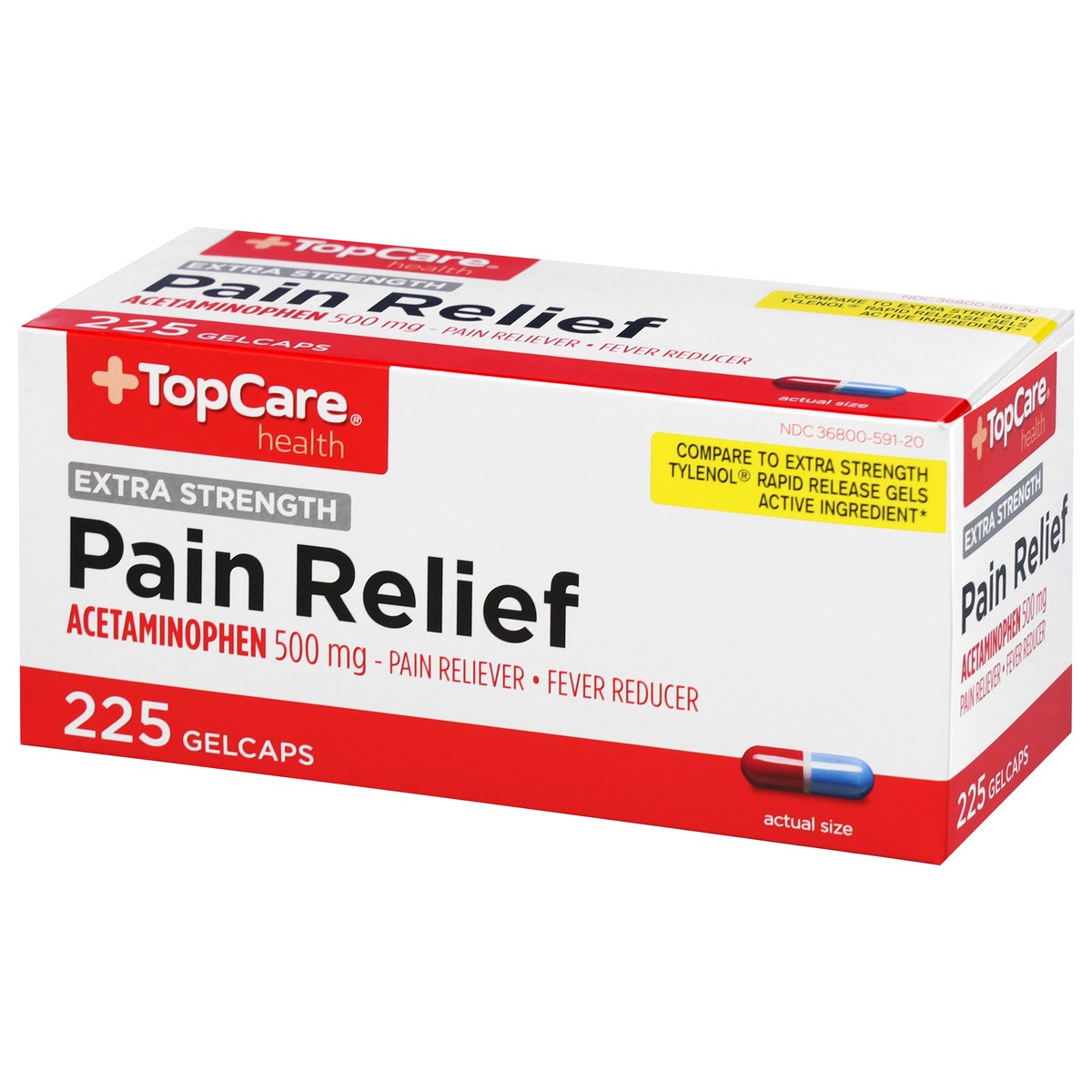 slide 5 of 9, TopCare Health 500 mg Extra Strength Pain Relief 225 Gelcaps, 225 ct