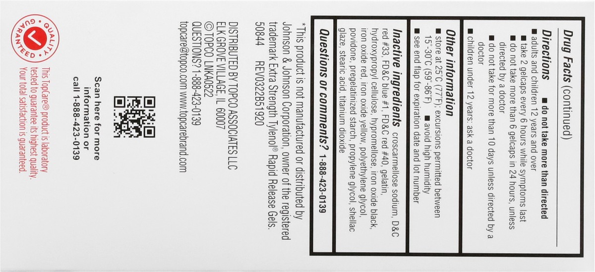 slide 7 of 9, TopCare Health 500 mg Extra Strength Pain Relief 225 Gelcaps, 225 ct