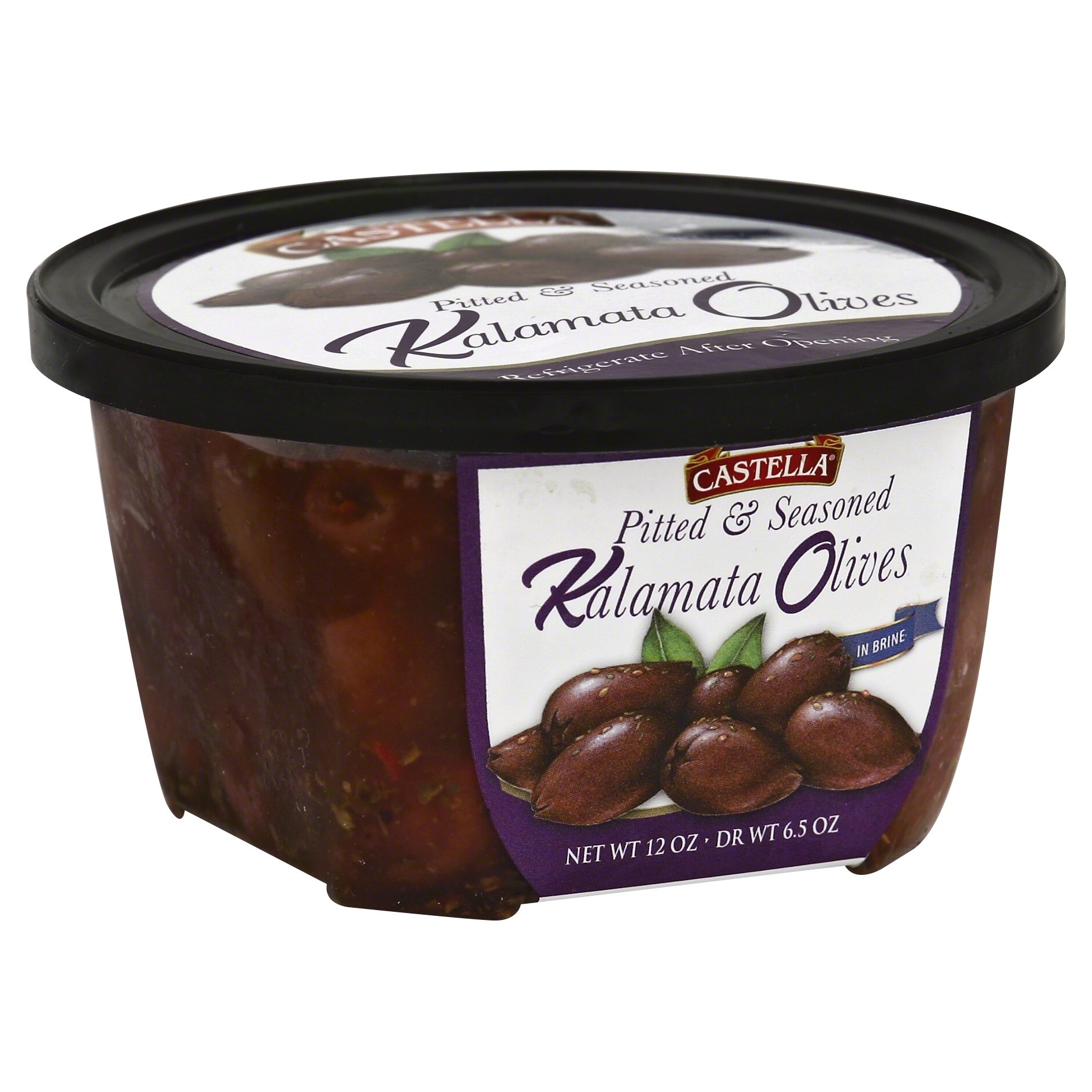 slide 1 of 1, Castella Kalamata Pitted Extra Large Seasoned Greek Deli Olives, 12 oz