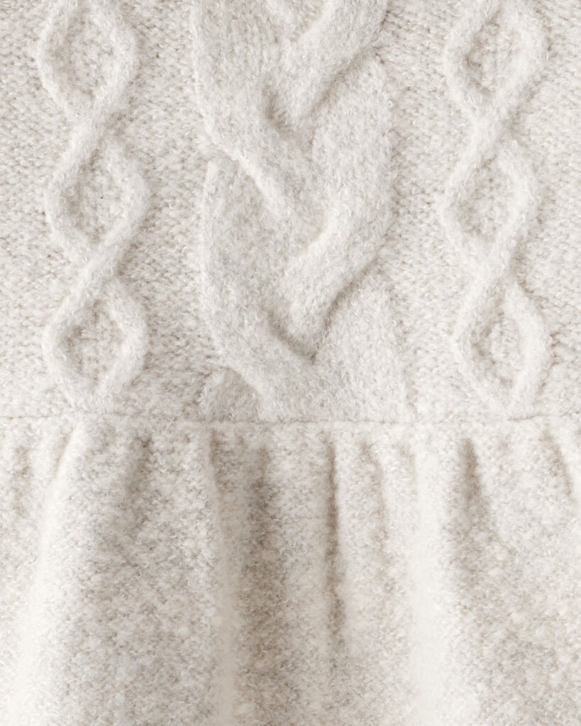 slide 2 of 3, Oshkosh Baby Girl Long-Sleeve Hooded Sweater Dress - Cream Cream 18M, 1 ct