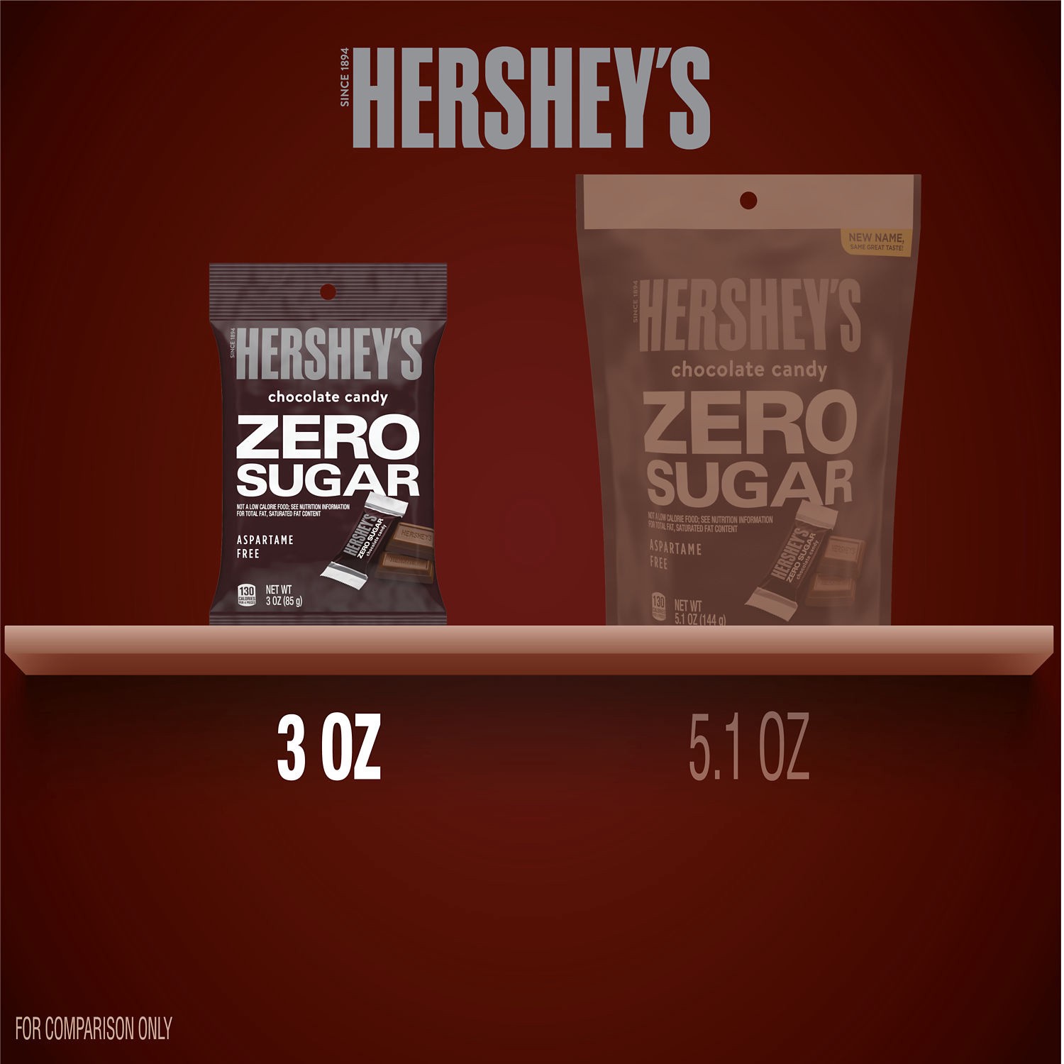 slide 5 of 9, Hershey's Zero Sugar Chocolate Candy Bag, 3 oz, 3 oz