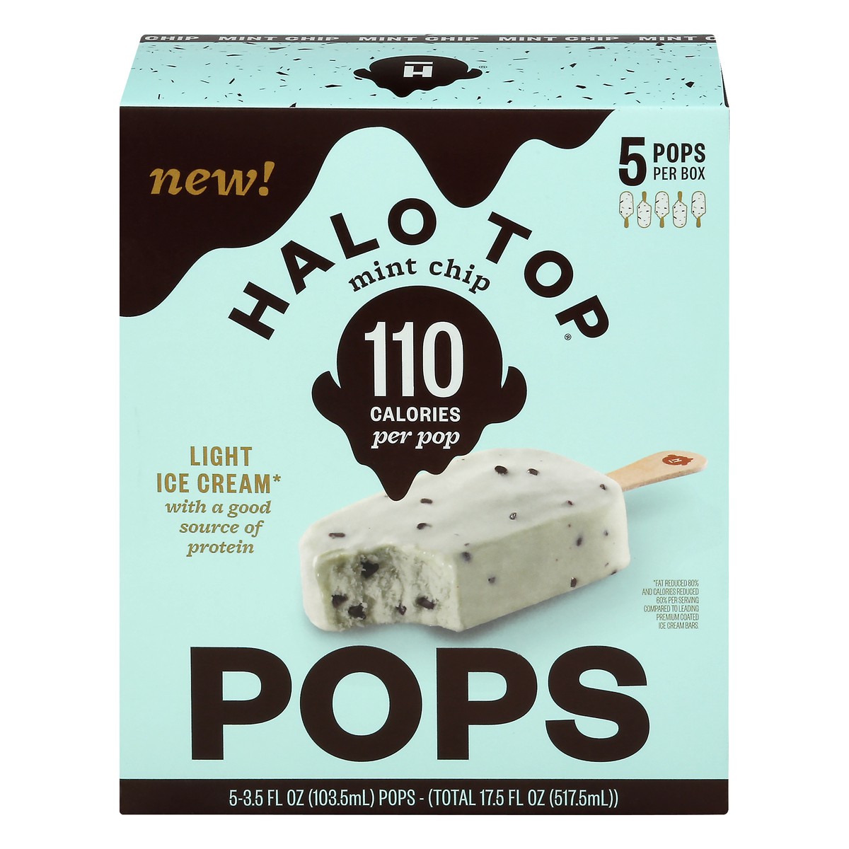 slide 1 of 13, Halo Top Creamery Halo Top Mint Chip Pops 5 ea, 5 ct