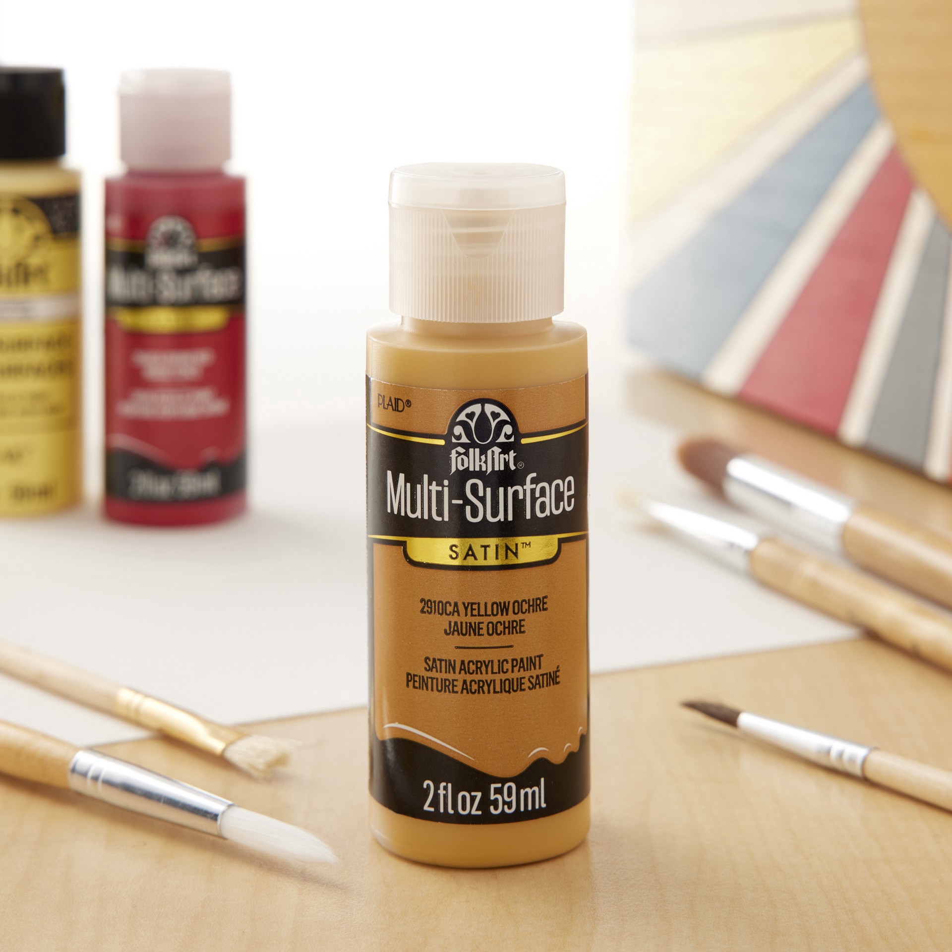 slide 4 of 4, Folkart Multi-Surface Satin Acrylic Paint, 2oz., 2 oz