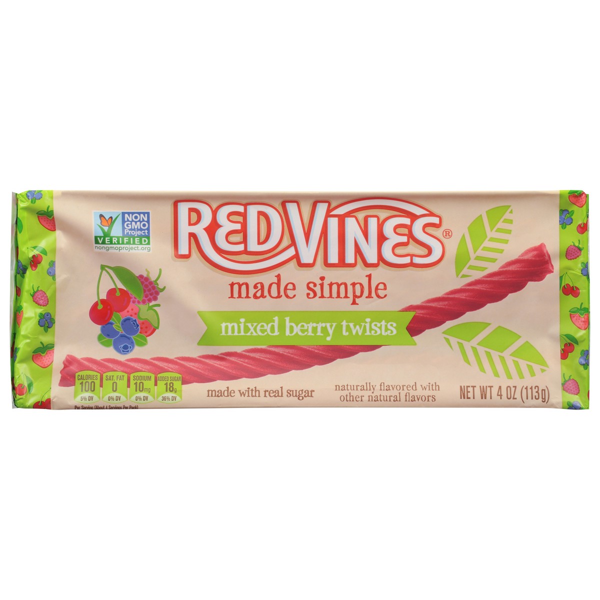 slide 1 of 9, Red Vines Mixed Berry Twists Candy 4 oz, 4 oz