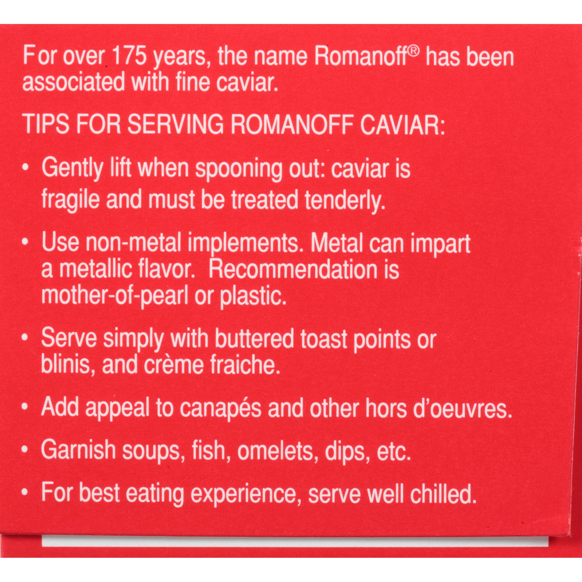 slide 4 of 8, Romanoff Caviar Red Wh, 2 oz