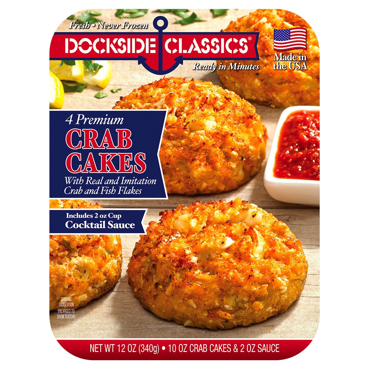 slide 1 of 5, Dockside Classics Premium Crab Cakes, 4 ct, 12 oz, 4 ct; 12 oz