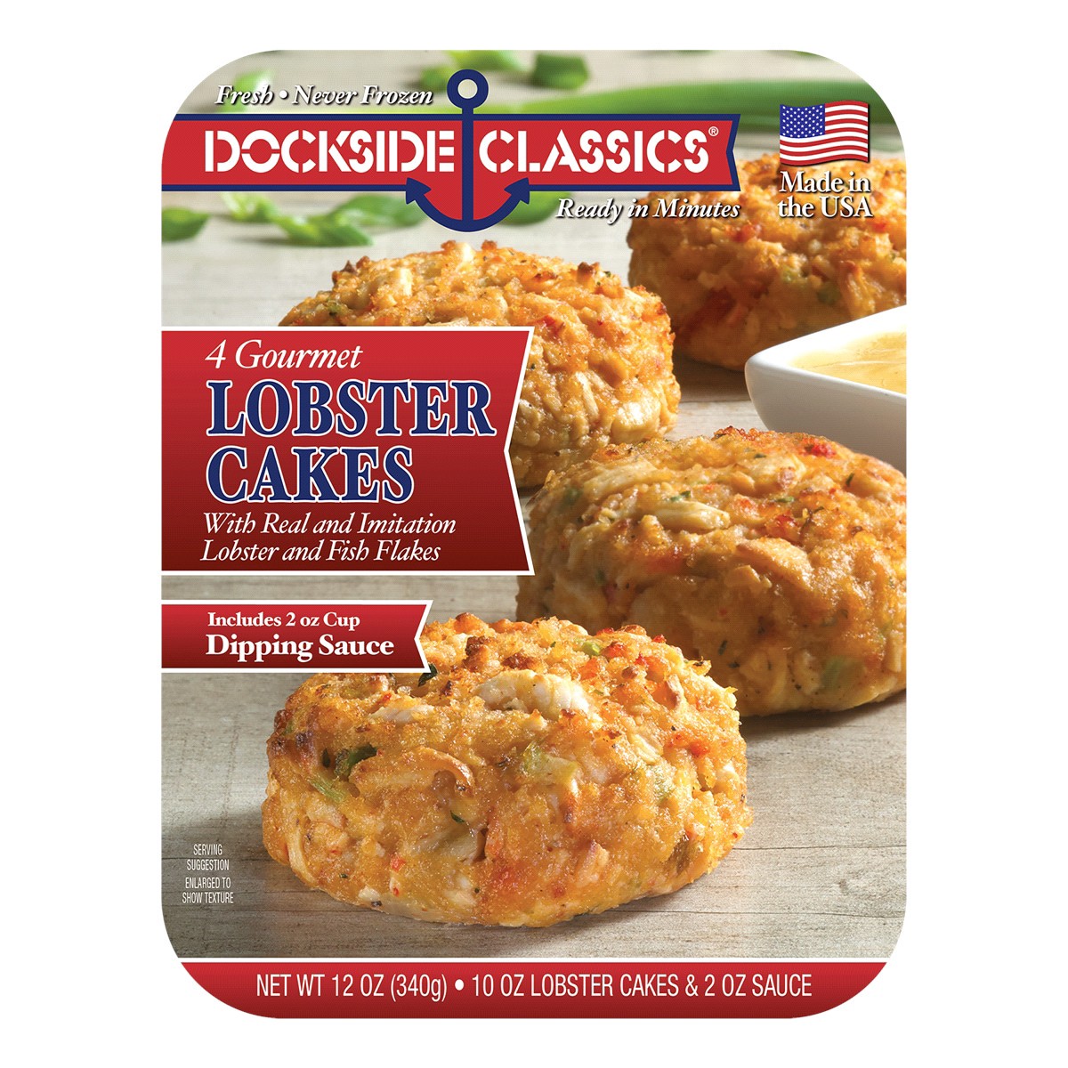 slide 1 of 5, Dockside Classics Gourmet Lobster Cakes with Sauce, 12 oz, 4 ct, 4 ct; 12 oz