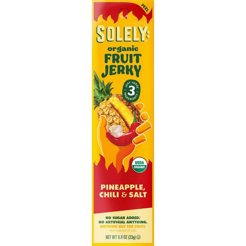 slide 1 of 3, Solely Organic Fruit Jerky Pineapple Chili & Salt, 0.8 oz