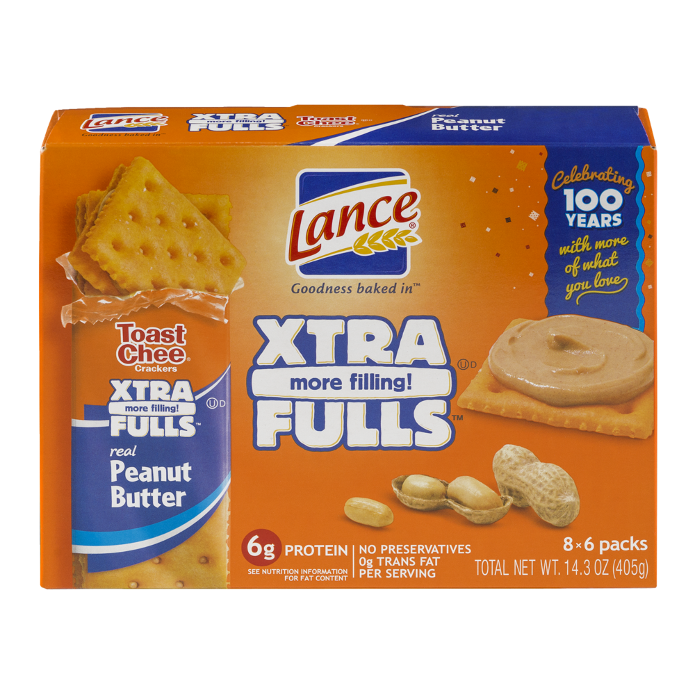 slide 1 of 4, Lance Crackers Toast Chee Xtra Fulls Peanut Butter, 8 ct