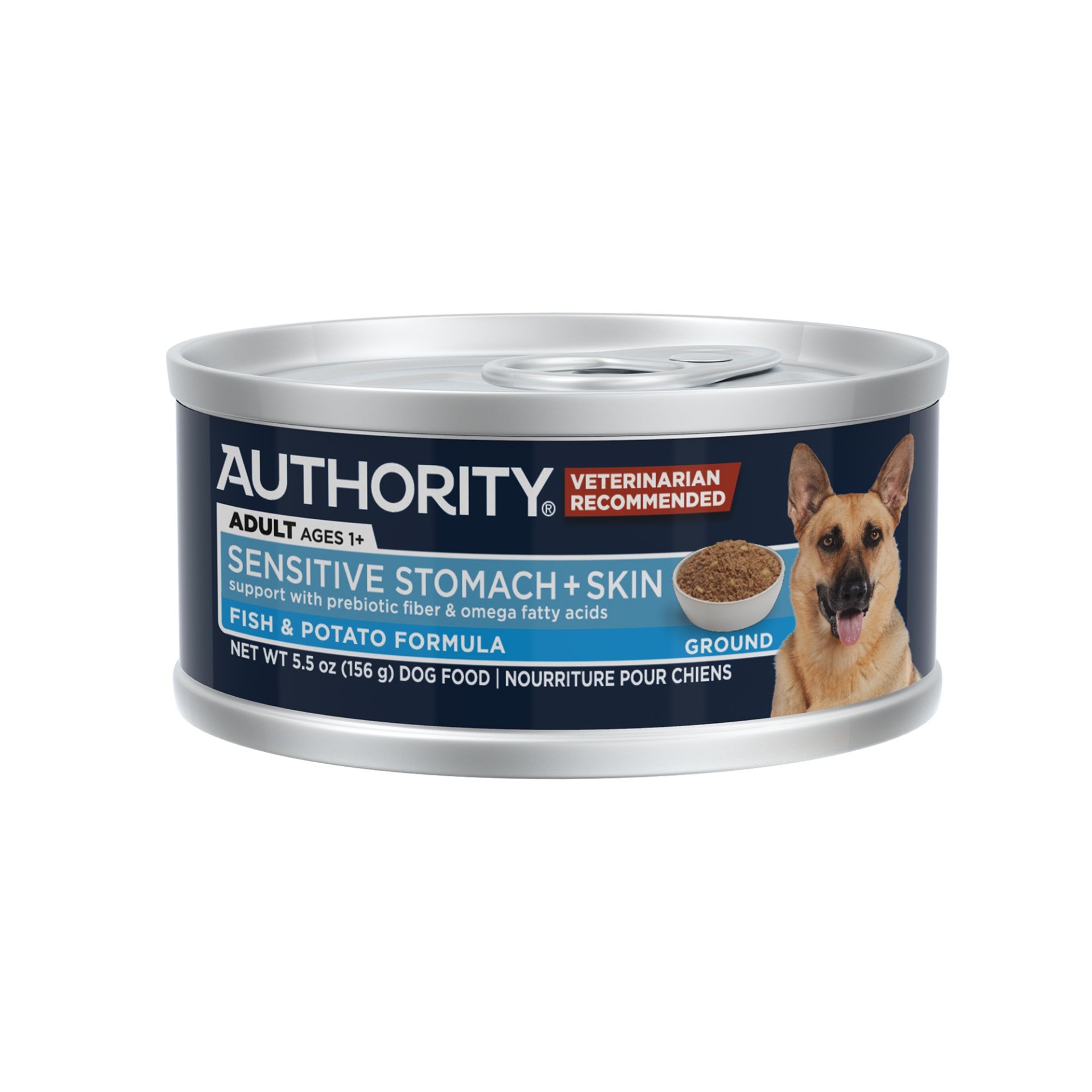 slide 1 of 1, Authority Sensitive Stomach & Skin Adult Wet Dog Food, 5.5 oz
