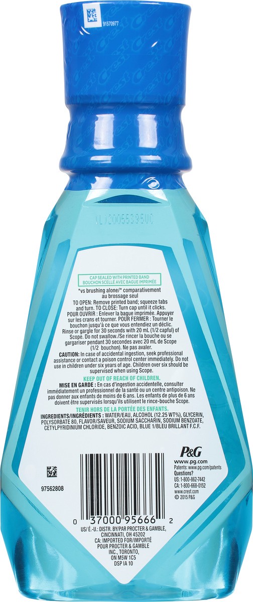 slide 5 of 9, Crest Scope Outlast Blue Peppermint, 500 ml