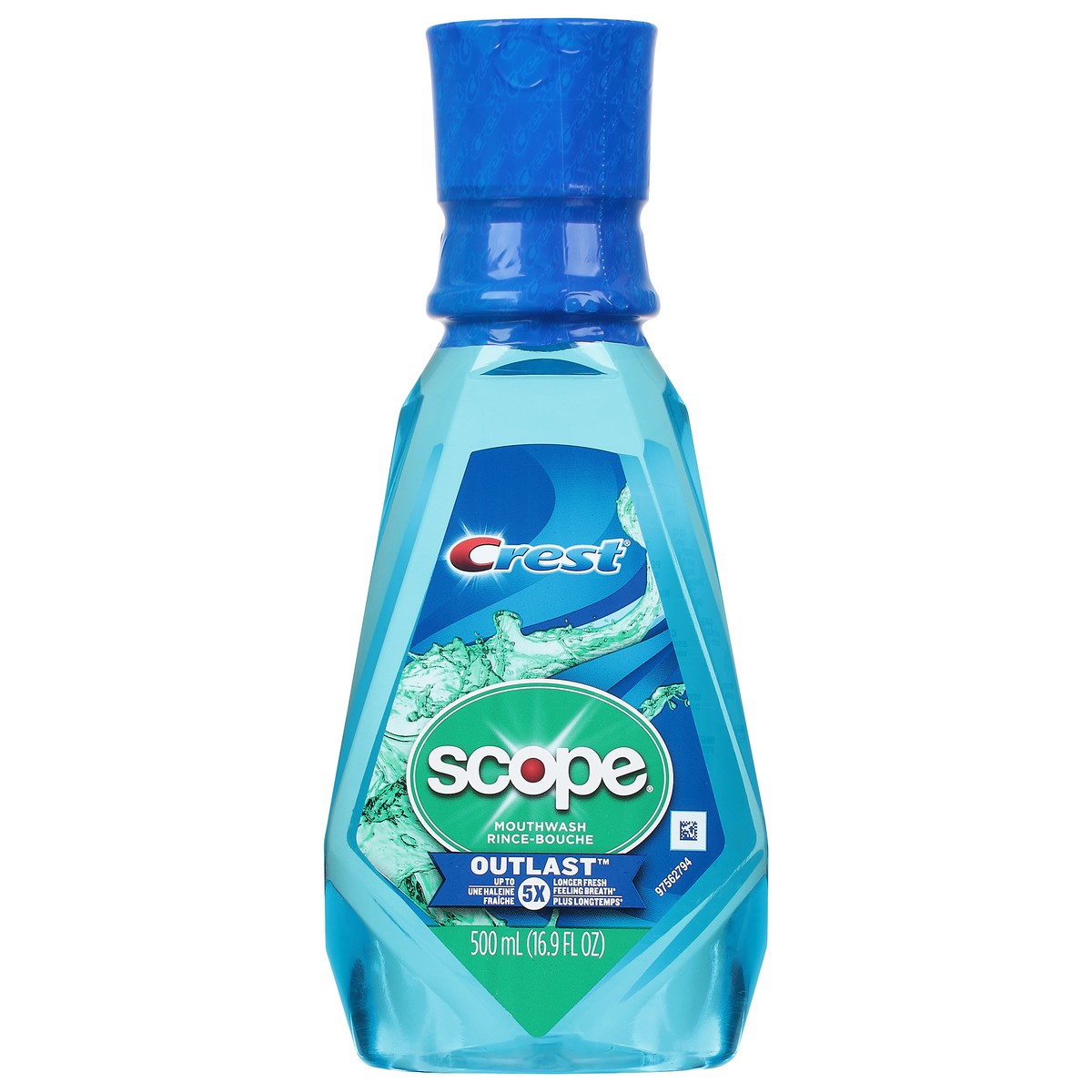 slide 1 of 9, Crest Scope Outlast Blue Peppermint, 500 ml