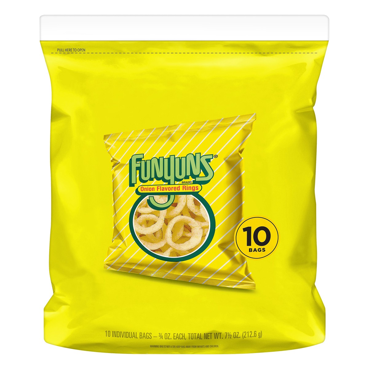 slide 1 of 6, Funyuns Onion Flavored Rings 3/4 Oz 10 Count, 7.5 oz