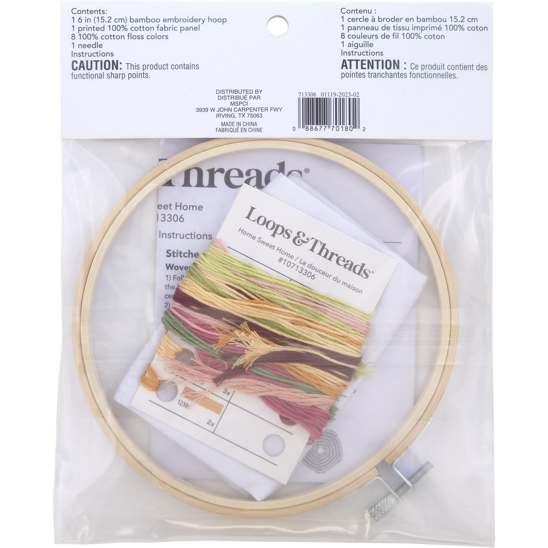 slide 3 of 4, Home Sweet Home Embroidery Kit By Loops & Threads, 6 in x 6 in