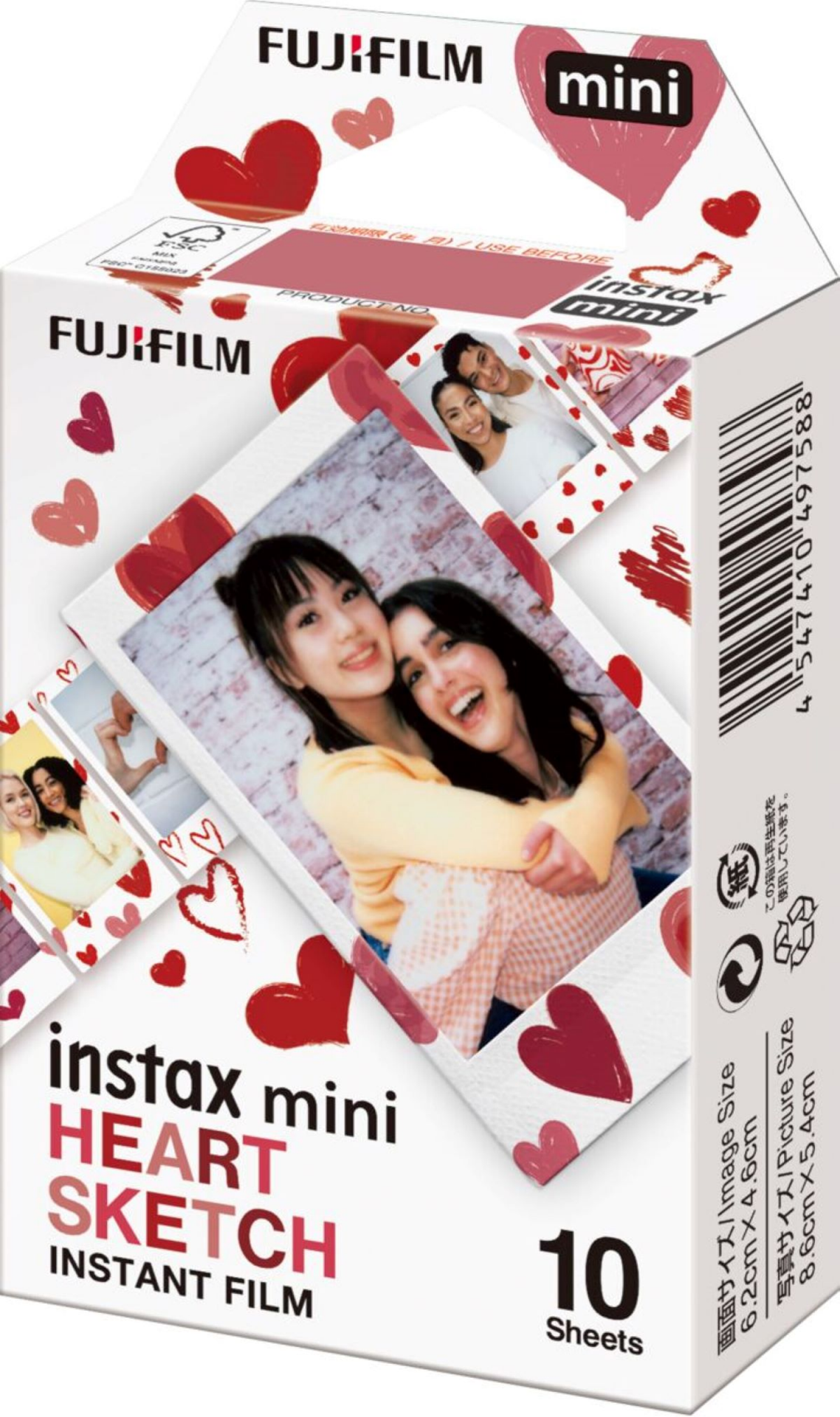 slide 2 of 3, Fuji Instax Mini Heart Sketch Film Pack, 10 Exposures, 1 ct