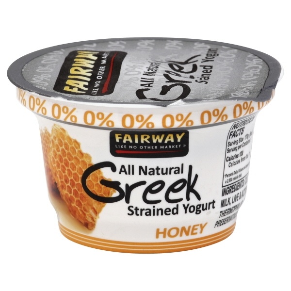 slide 1 of 1, Fairway Greek Yogurt 0 Honey, 6 oz