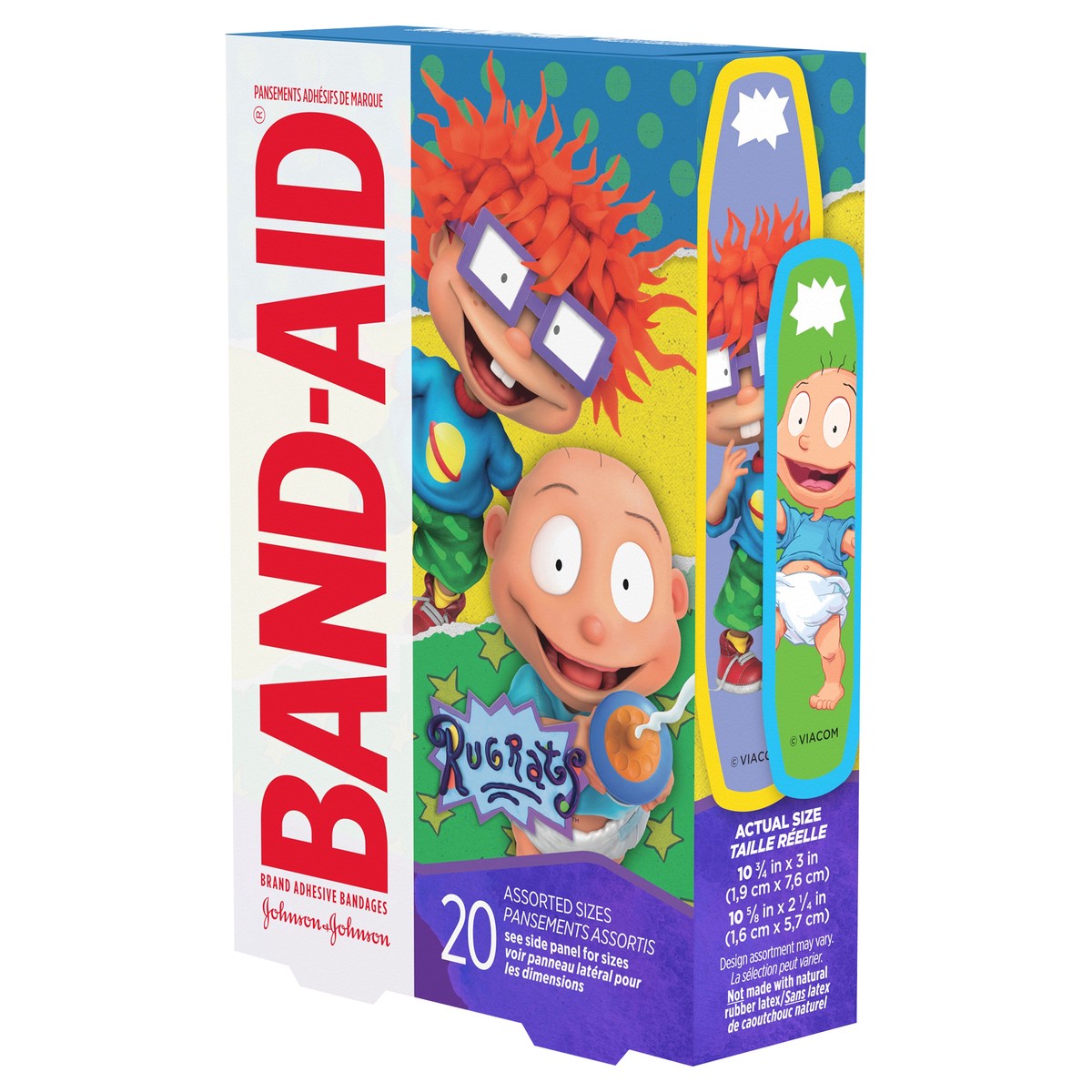 slide 5 of 8, BAND-AID Adhesive Bandages for Minor Cuts & Scrapes, Wound Care Featuring Nickelodeon Rugrats Characters, Fun Bandages for Kids and Toddlers, Assorted Sizes 20 Count, 20 ct