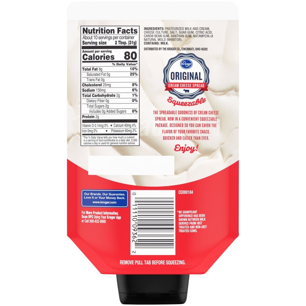 slide 2 of 2, Kroger Original Cream Cheese Squeeze Pouch, 10.5 oz