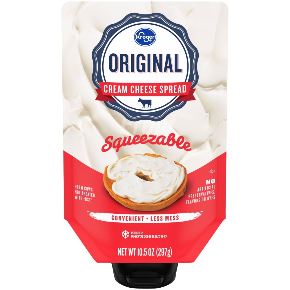 slide 1 of 2, Kroger Original Cream Cheese Squeeze Pouch, 10.5 oz