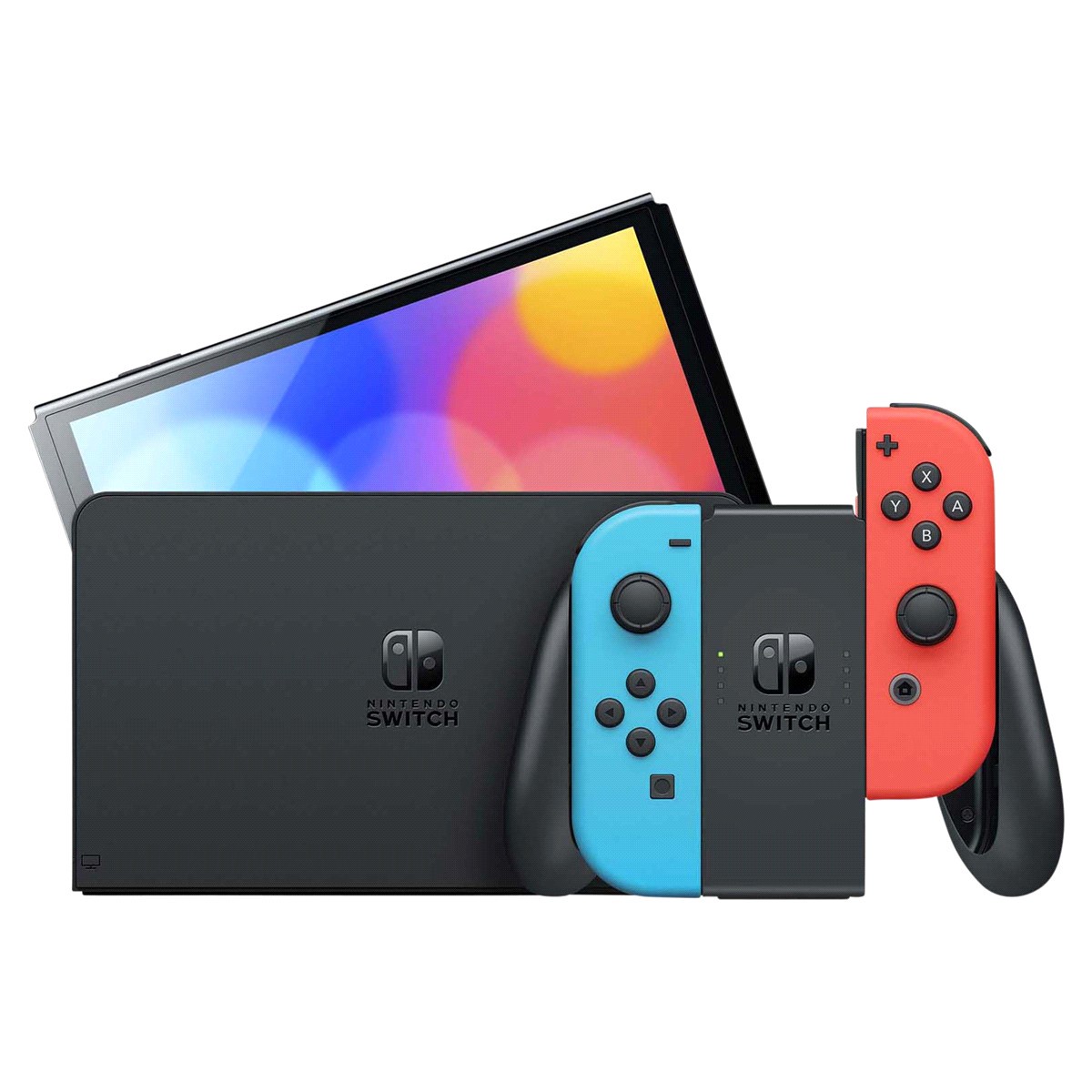 slide 2 of 17, Nintendo Switch - OLED Model with Neon Red & Neon Blue Joy-Con, 1 ct