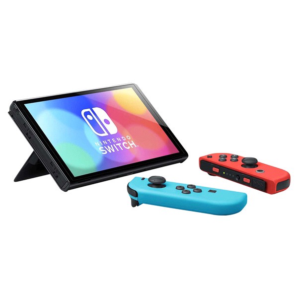 slide 16 of 17, Nintendo Switch - OLED Model with Neon Red & Neon Blue Joy-Con, 1 ct