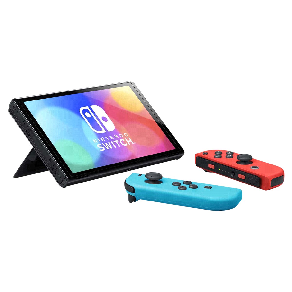 slide 3 of 17, Nintendo Switch - OLED Model with Neon Red & Neon Blue Joy-Con, 1 ct