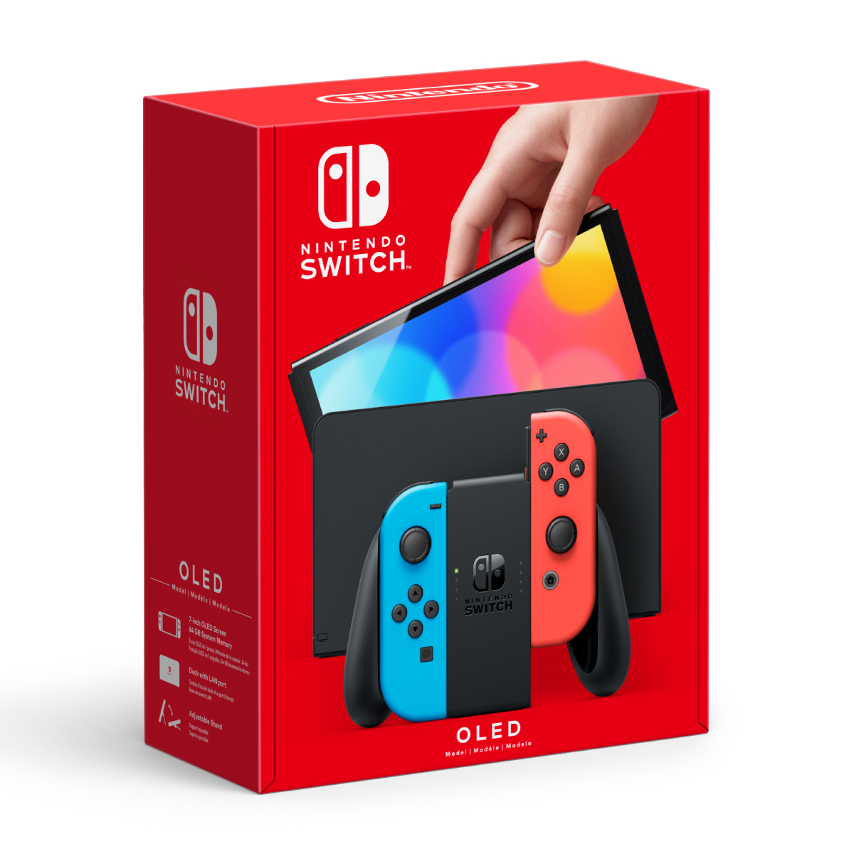 slide 1 of 17, Nintendo Switch - OLED Model with Neon Red & Neon Blue Joy-Con, 1 ct