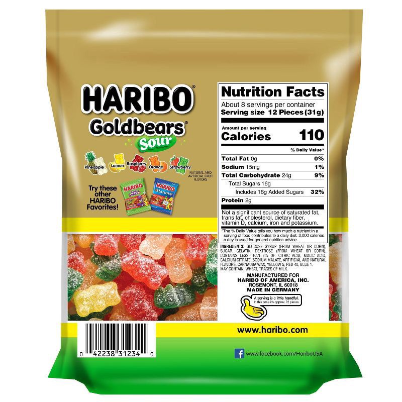 slide 3 of 3, Haribo Sour Gold Bears - 9oz, 9 oz