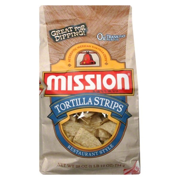 slide 1 of 1, Mission Tortilla Strips, 28 oz