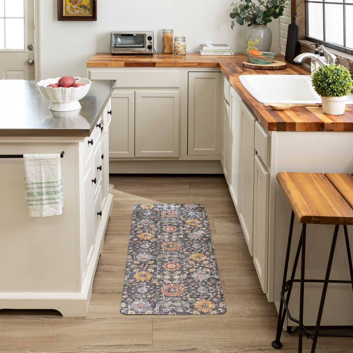 slide 1 of 9, Mohawk Marisol Comfort Kitchen Mat Midnight 20x48, 1 ct