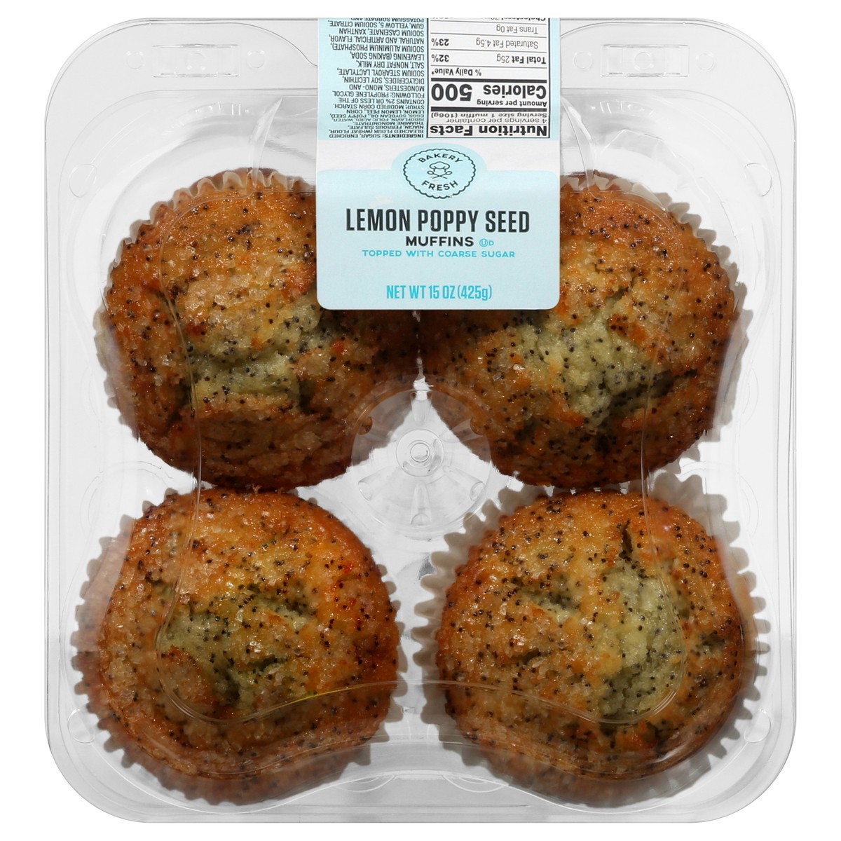 slide 1 of 14, Bakery Fresh Goodness Lemon Poppy Seed Muffins 15 oz, 15 oz