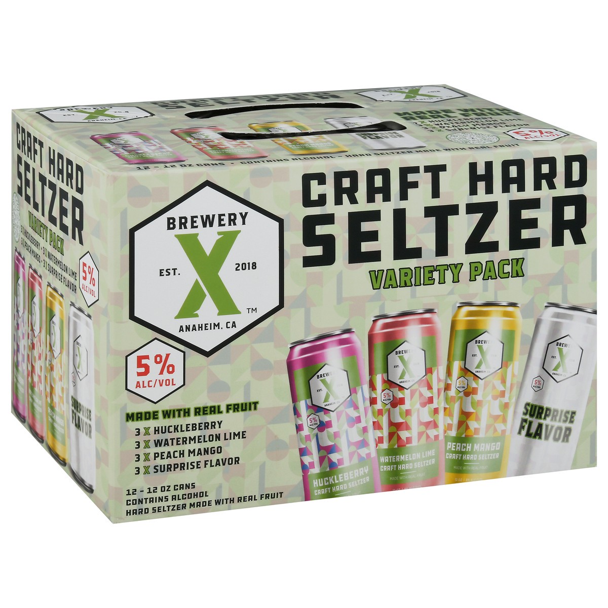 slide 4 of 12, Brewery X Variety Pack Hard Seltzer 12 - 12 oz Cans, 12 ct