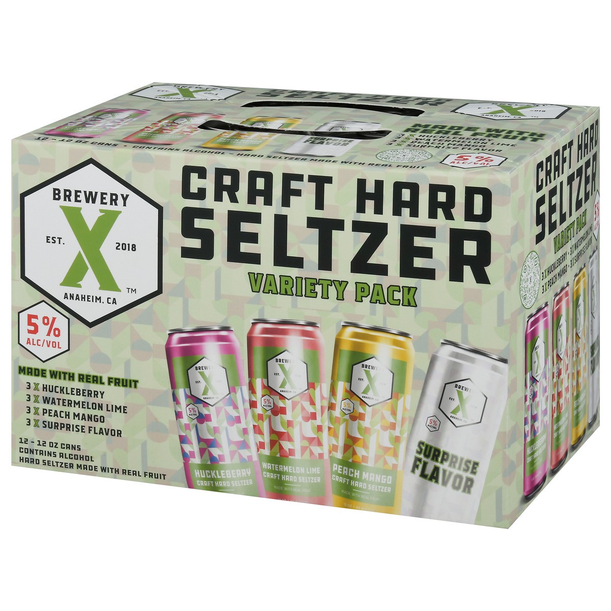 slide 2 of 12, Brewery X Variety Pack Hard Seltzer 12 - 12 oz Cans, 12 ct