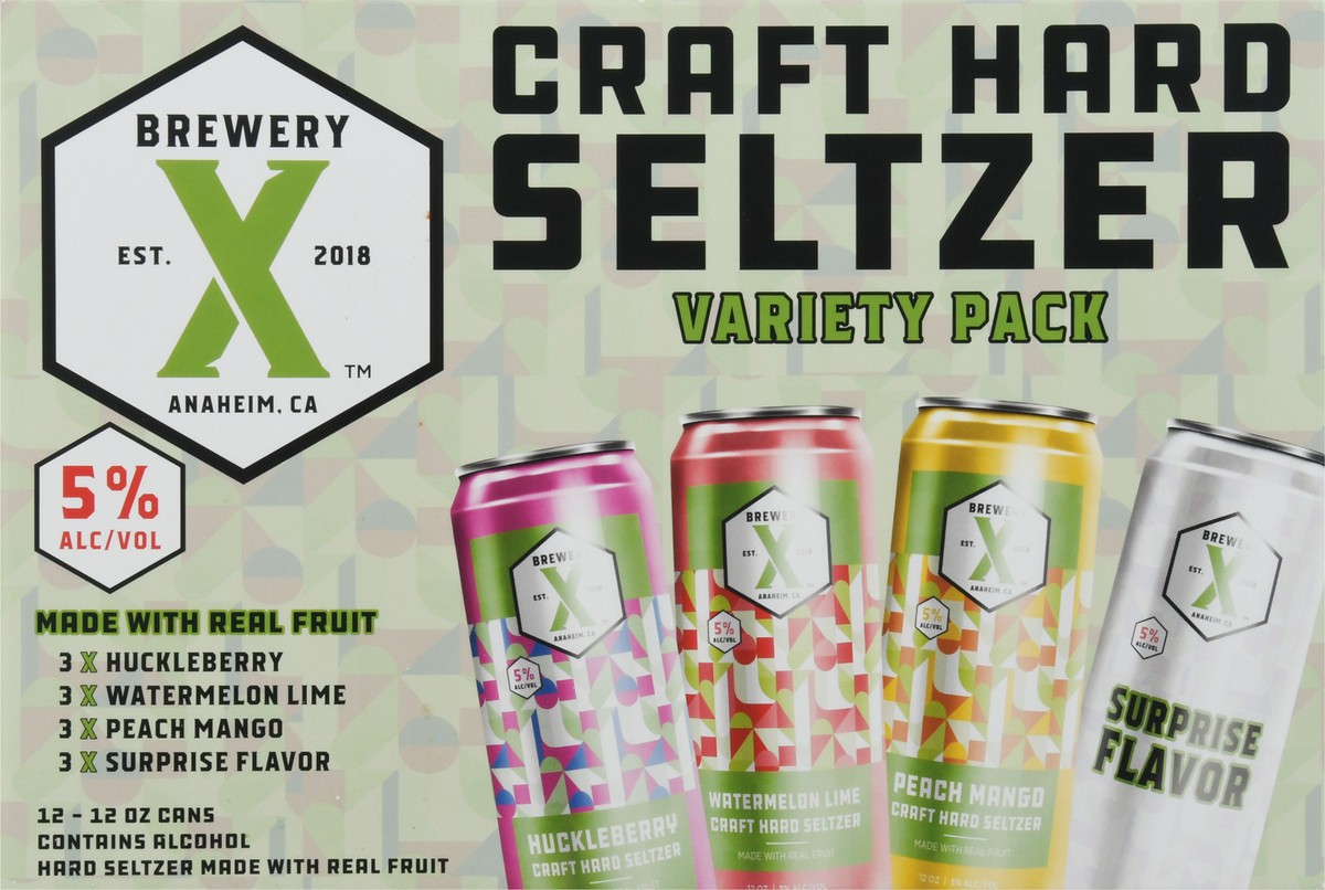 slide 1 of 12, Brewery X Variety Pack Hard Seltzer 12 - 12 oz Cans, 12 ct